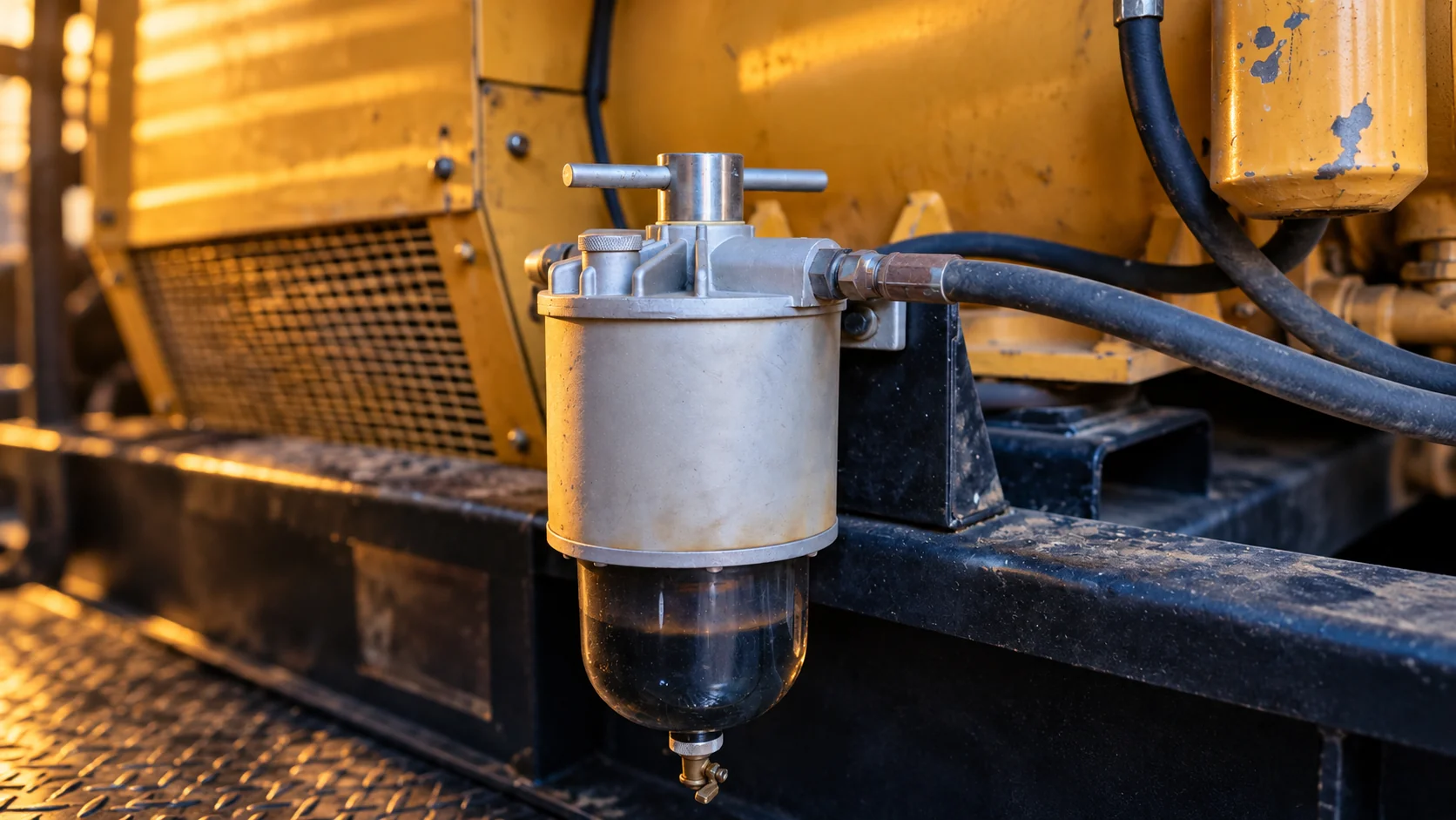 AI relighting of a reference generator fuel filter and water separator assembly